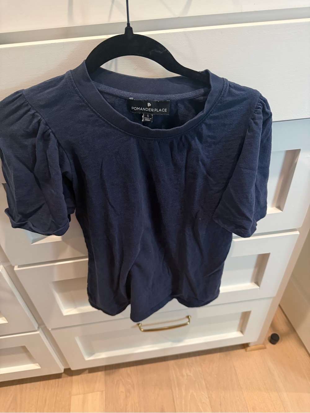 Pomander Place Navy Puff Sleeve Tee